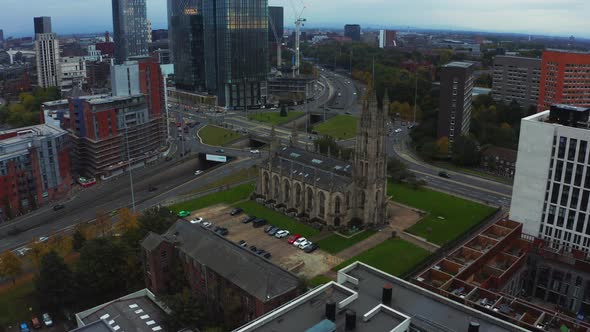 Aerial View of the St Ann's Church in Manchester UK alt