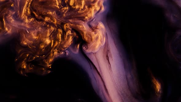 Violet Golden Abstract Ink Background alt