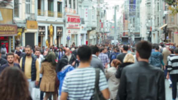 Time Lapse Crowded Pedestrian Crossing in Big City. High Angle Shot