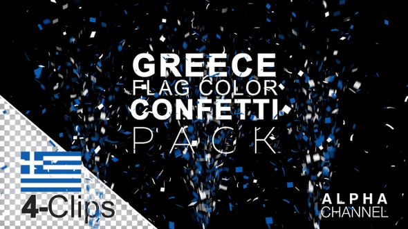 Greece Flag Color Celebration Confetti Pack