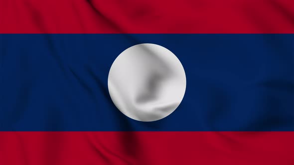 Laos flag seamless waving animation