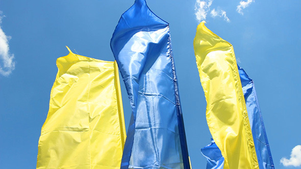 Blue And Yellow Flags