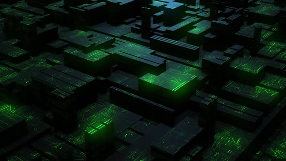 Data Digital Transfer City Abstract Green alt