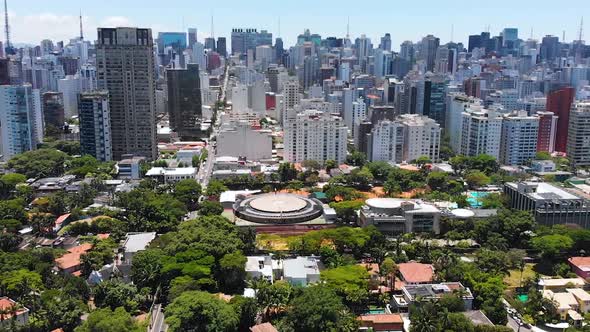 Sao Paulo, Brazil Aerial View (Panorama, Drone Footage)