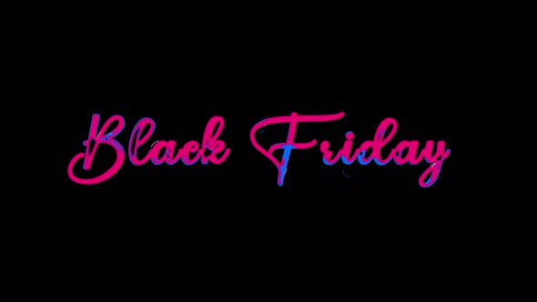 Looped animated BLACK FRIDAY text with neon effect. 2D BLACK FRIDAY motion graphics
