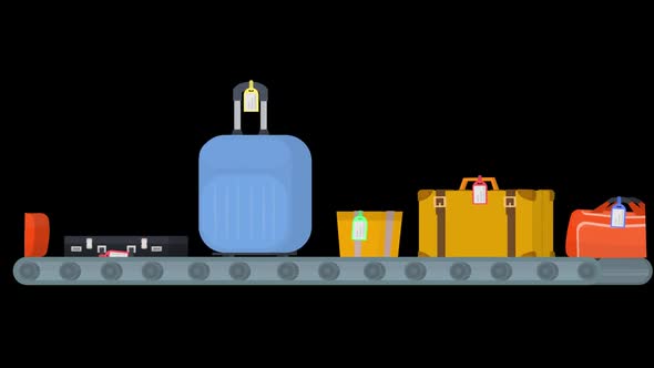Luggage On A Conveyor Belt