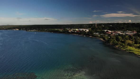 Drone footage flying around the ocean. Papua NewGuinea alt