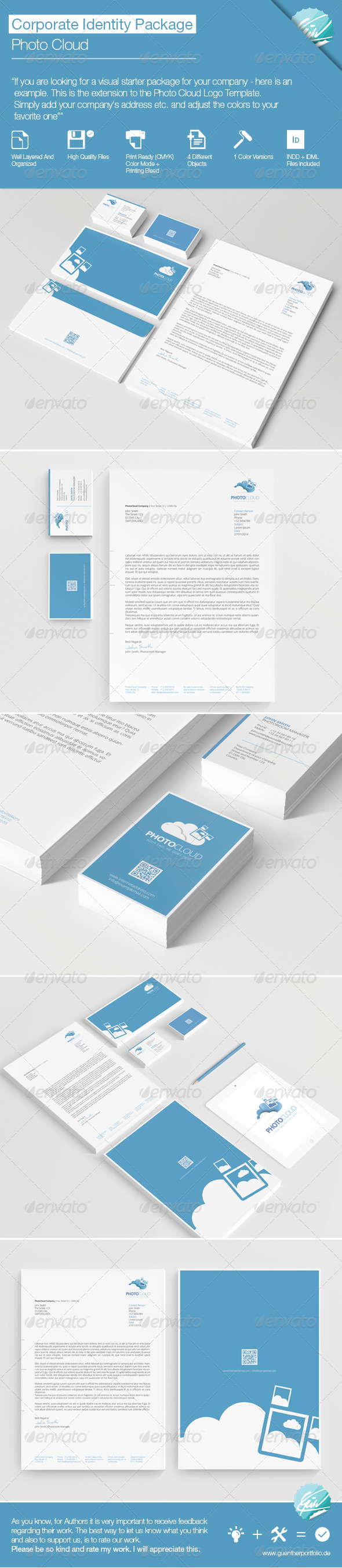 Photo Cloud Corporate Identity Package - Stationery Print Templates