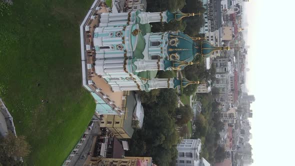 St, Andrew's Church at dawn, Kyiv Vertical video alt