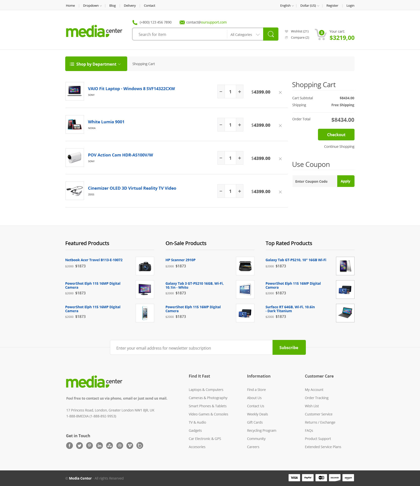 Media Center - Electronic eCommerce PSD Template