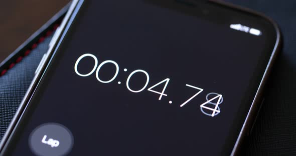 Stopwatch timer on cellphone for counting time alt