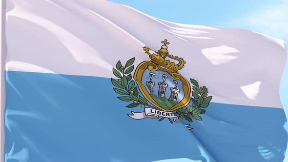 San Marino Flag Looping Background