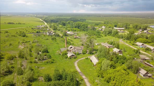 Abandoned Old Plant In Countryside