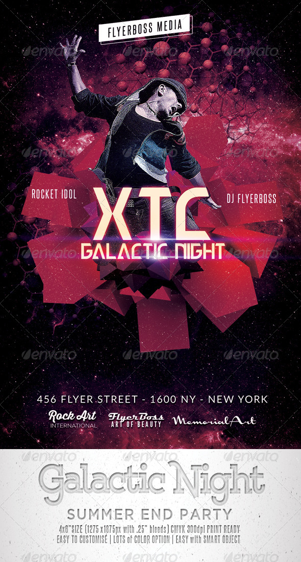 Galactic Night Flyer - Events Flyers