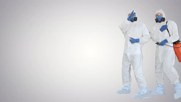 Anti Coronavirus Disinfection Team Of Virologists In Hazmat Suits ...