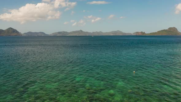 Seascape with Tropical Islands El Nido, Palawan, Philippines alt