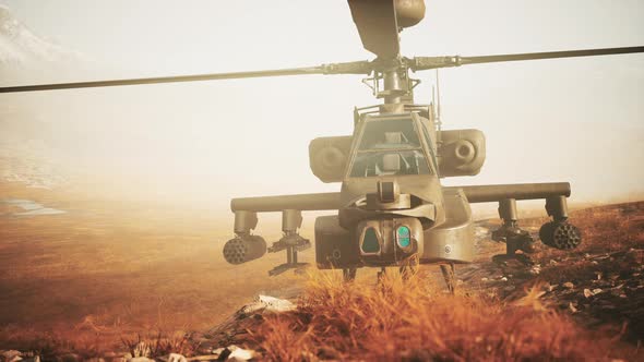 Military Helicopter in Mountains at War alt