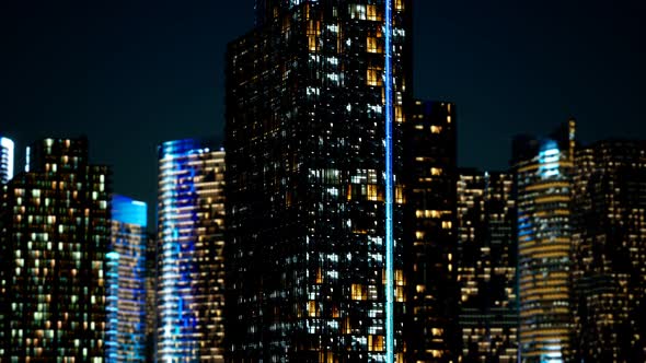 Skyscrapper in the Business Quarter in the Night alt