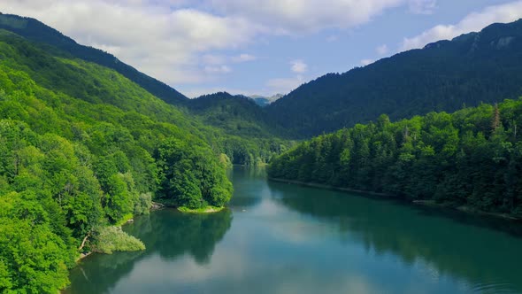Biogradsko Lake is a Glacial Lake in the Intermountain Valley of Bjelasica alt