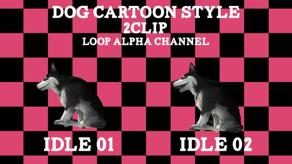 Dog Idle 2CLip Cartoon Style