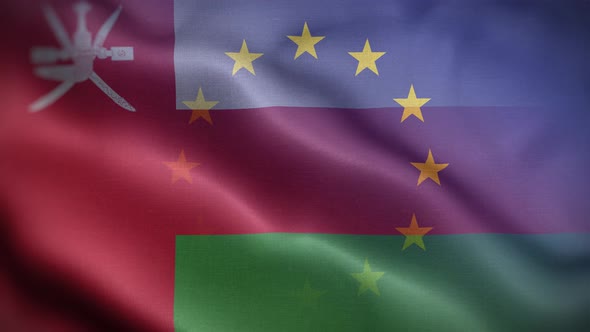 EU Oman Flag Loop Background 4K