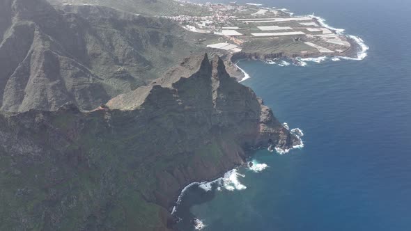 Mountain Aerial of Cliffs High Mountains Along the Atlantic Coast Line alt