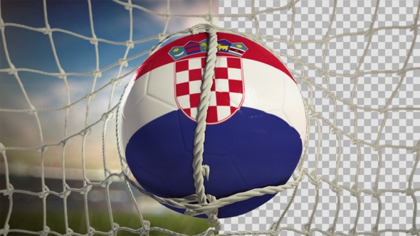 Soccer Ball Scoring Goal Day Frontal - Croatia