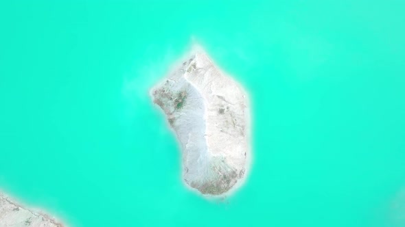 drone. tropical island, turquoise lagoon with crystal clear water. alt