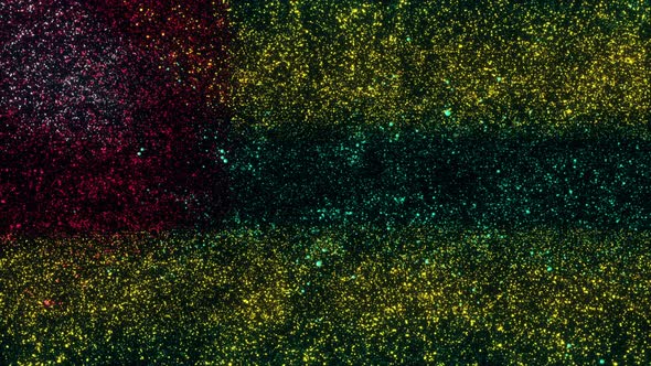 Togo Flag With Abstract Particles