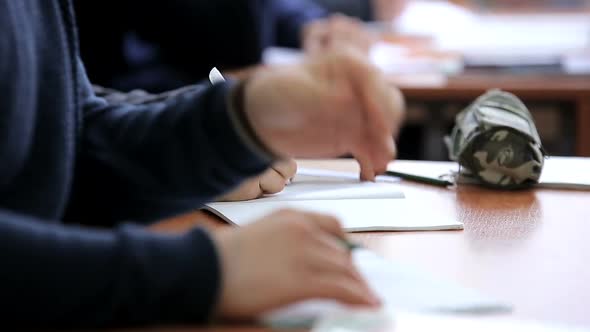 High School Teenage Students at the Desk alt