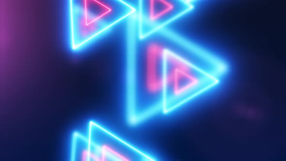 Neon Triangles Background Loop, Motion Graphics | VideoHive