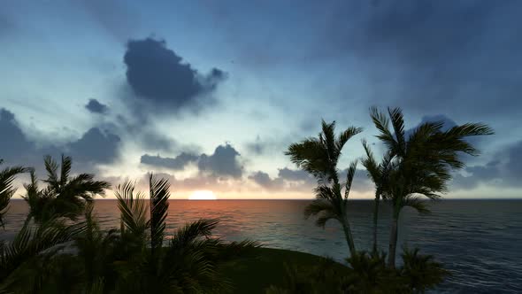 Palm Island Sunset Clouds
