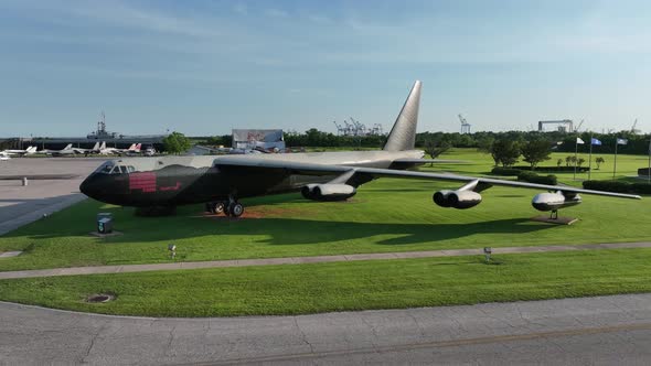 Aerial view of a B-52 stratfortress Bomber at the USS Alabama Battleship Memorial Park alt