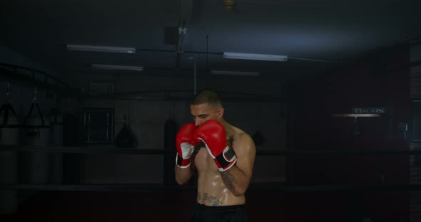Boxer Punching In Boxing Ring