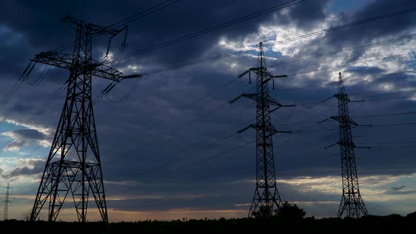 Electricity Pylon with Stormy Sky alt