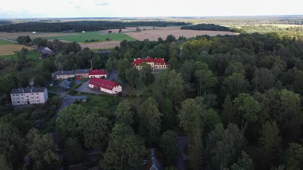Dikli Palace and Park. Old Manor at City Valmiera, Latvia. alt