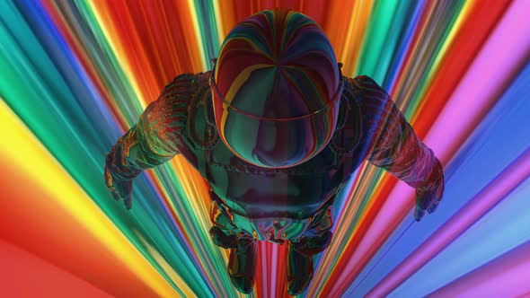 Astronaut Flying In Pasychadelic Space