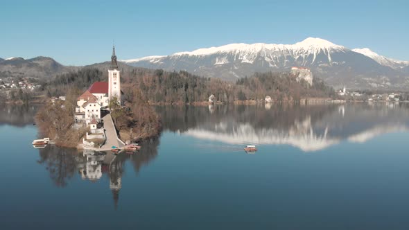 Sideways Flight Over The Church Island