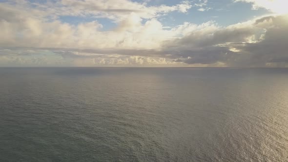 Seascape with dramatic clouds