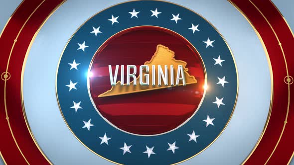 Virginia United States of America State Map with Flag 4K