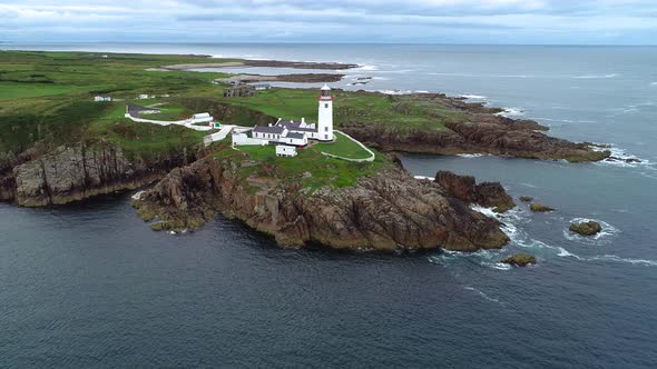 Aerial View of the Fanad Head Lighthouse in Ireland alt