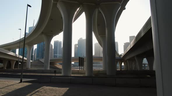 United Arab Emirates Lots of Cars are Passing Through the Big Intersection alt