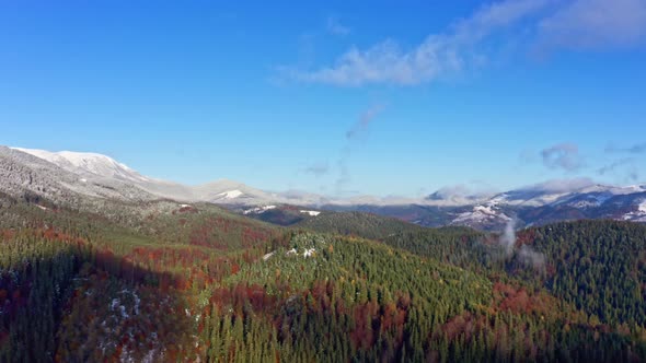Picturesque Mountain Landscapes Near the Village of Dzembronya in Ukraine in the Carpathians alt