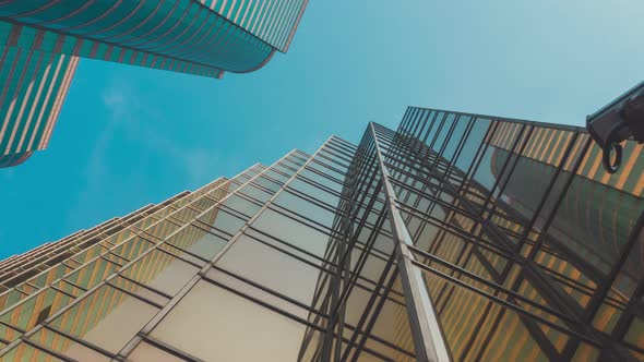 Corporate Buildings, Blue Sky and Clouds