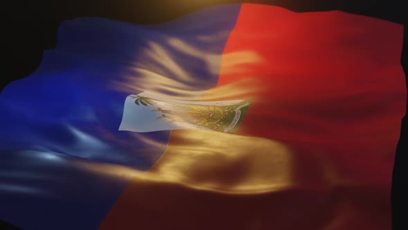 Haiti Flag Low Angle View