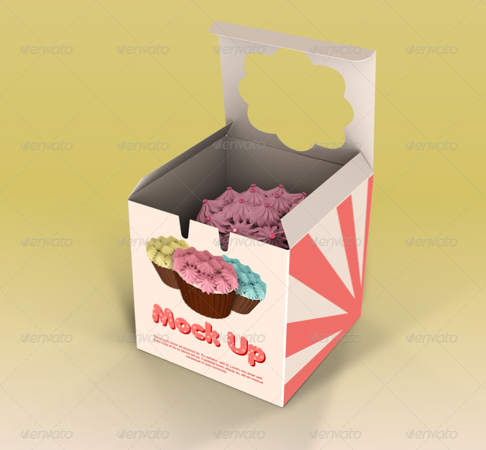 Download One Piece Cupcake Box Mockup by Fusionhorn | GraphicRiver
