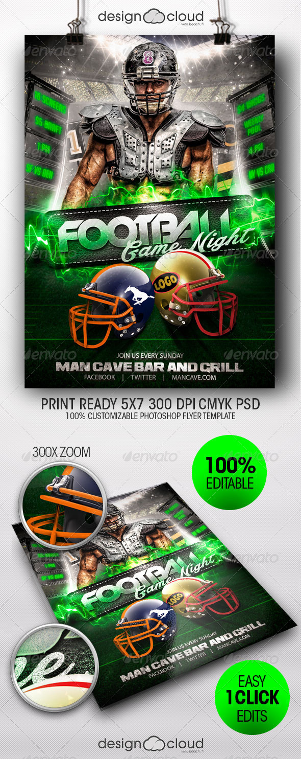 Football Game Night Flyer Template - Sports Events
