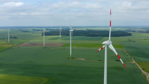 Wind Turbines In Lithuania Aerial
