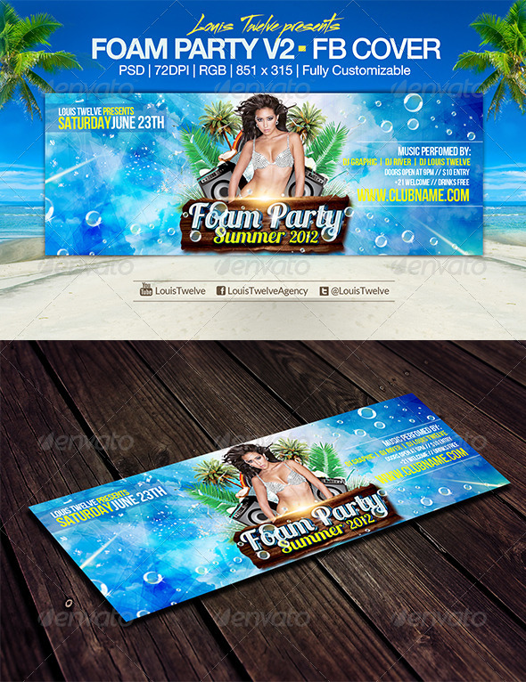Foam Party v2 | Facebook Cover - Facebook Timeline Covers Social Media
