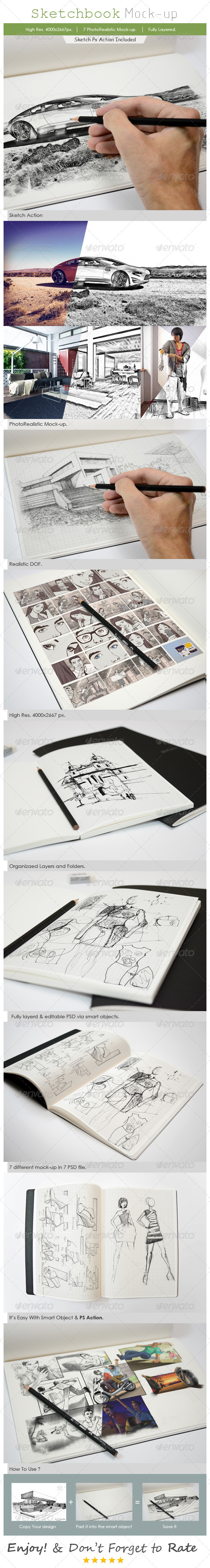 Sketchbook Mockup - Books Print
